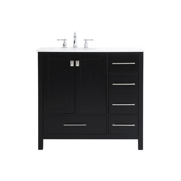Elegant Decor 36 Inch Single Bathroom Vanity In Black VF18836BK